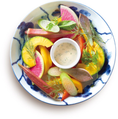 彩り生野菜ディップ