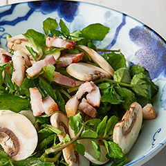 生シャンピニオンとクレソンのサラダ